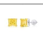 Champagne Yellow Flower Stud Earrings – CE009