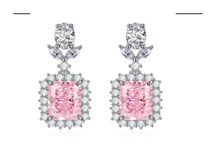 CE011 Rose Pink Drop Earrings – CE011 - Image 1