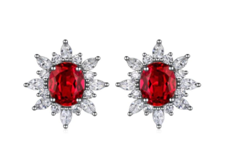 CE021 Ruby Red Drop Earrings – CE021 - Image 1
