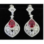Ruby Red Bridal Earrings – CE025