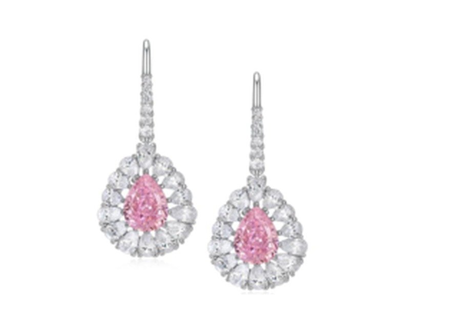 CE026 Rose Pink Bridal Earrings – CE026 - Image 1