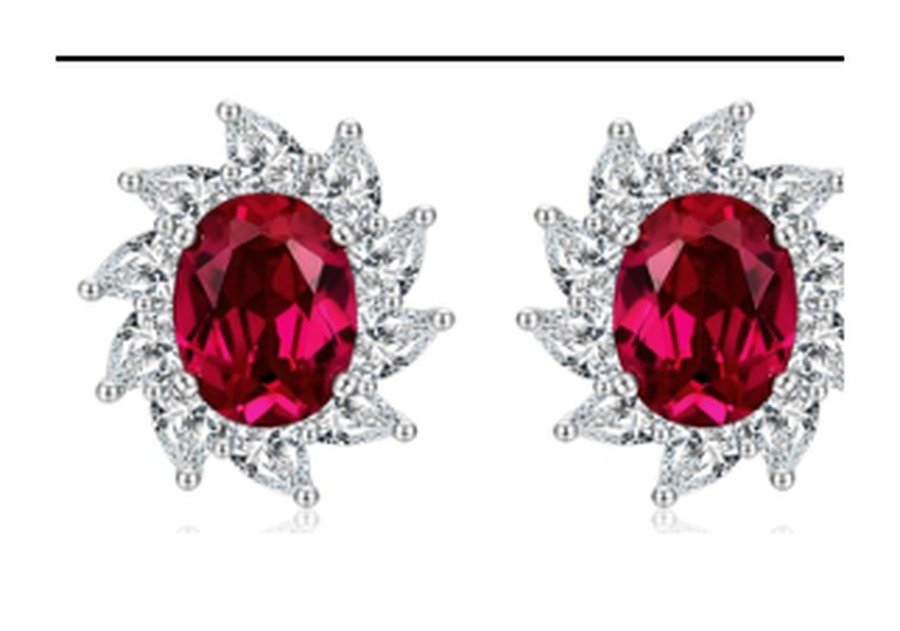 CE053 Ruby Red Stud Earrings – CE053 - Image 1