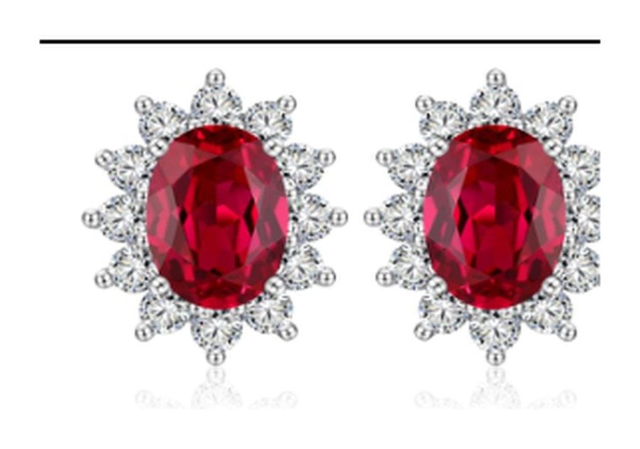 CE054 Ruby Red Stud Earrings – CE054 - Image 1