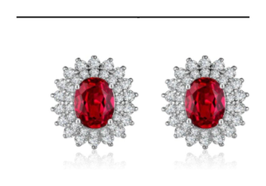 CE062 Ruby Red Stud Earrings – CE062 - Image 1