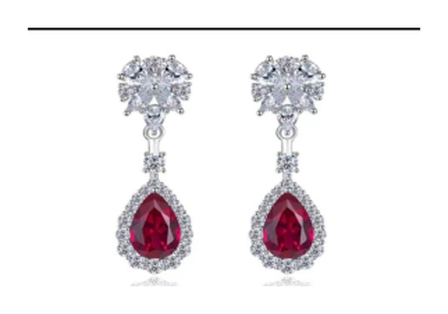 CE076 Rose Pink Drop Earrings - CE076 - Image 1