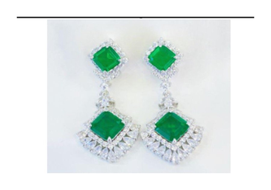 CE085 Emerald Green Bridal Earrings – CE085 - Image 1