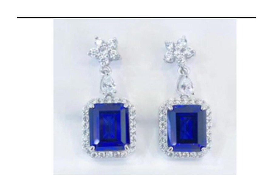 Sapphire Blue Drop Earrings – CE089