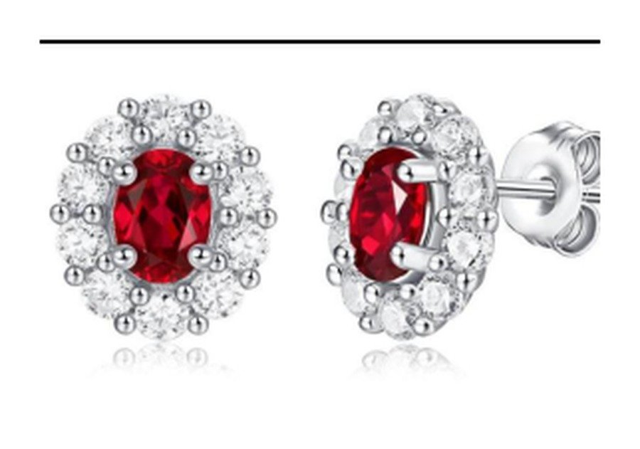 CE094 Ruby Red Stud Earrings – CE094 - Image 1