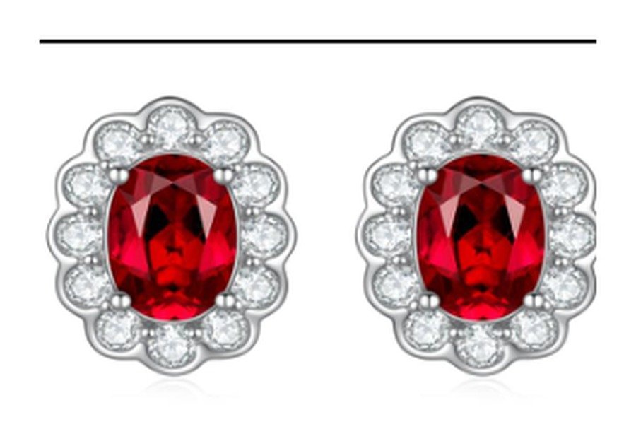 CE095 Ruby Red Stud Earrings – CE095 - Image 1