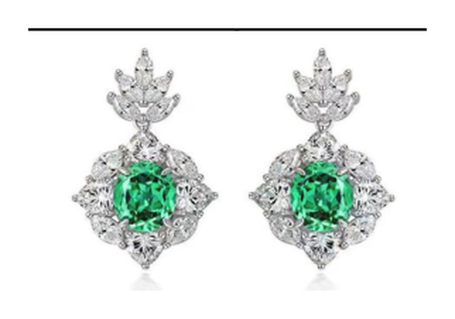 CE099 Emerald Green Bridal Earrings – CE099 - Image 1