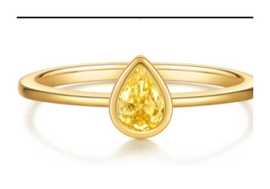 Champagne Yellow Floral-Inspired Ring – CJ031
