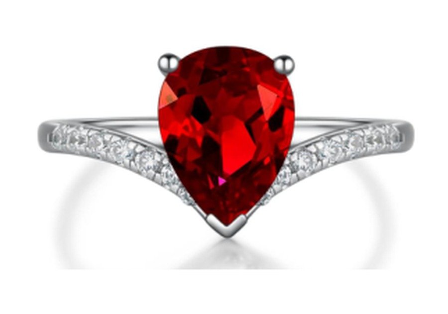 CJ050 Ruby Red Adjustable Stackable Ring – CJ050 - Image 1