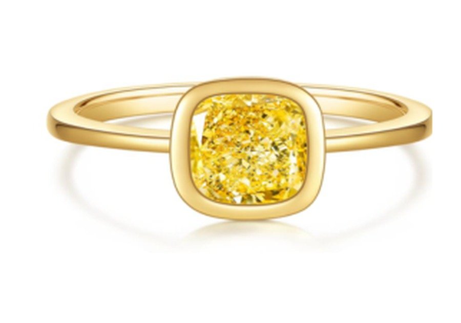 Champagne Yellow Floral-Inspired Ring – CJ060