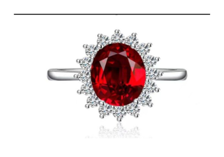 CJ069 Ruby Red Adjustable Stackable Ring – CJ069 - Image 1