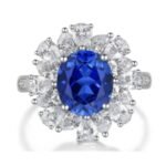 Sapphire Blue Gemstone Engagement Ring – CJ121