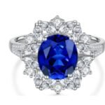 Sapphire Blue Gemstone Engagement Ring – CJ122