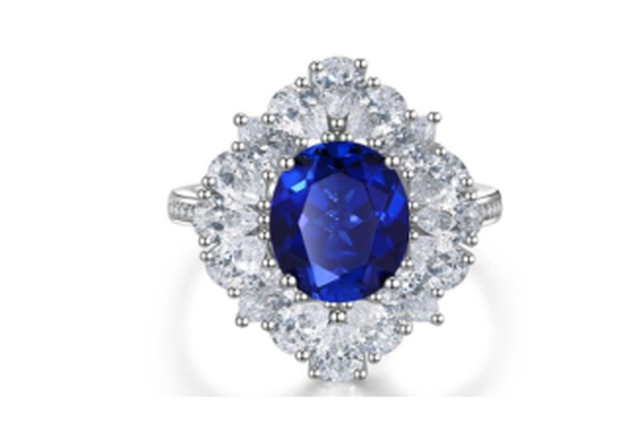 CJ123 Sapphire Blue Gemstone Engagement Ring – CJ123 - Image 1