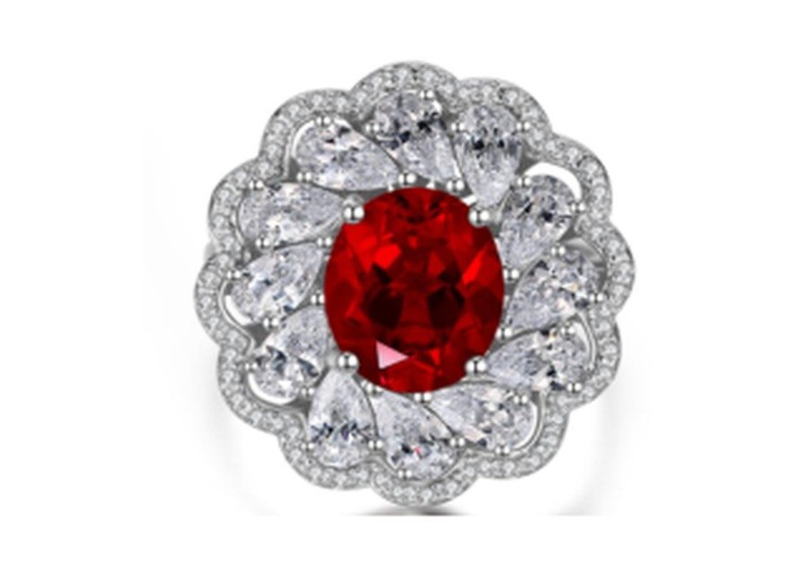 CJ124 Ruby Red Gemstone Engagement Ring – CJ124 - Image 1