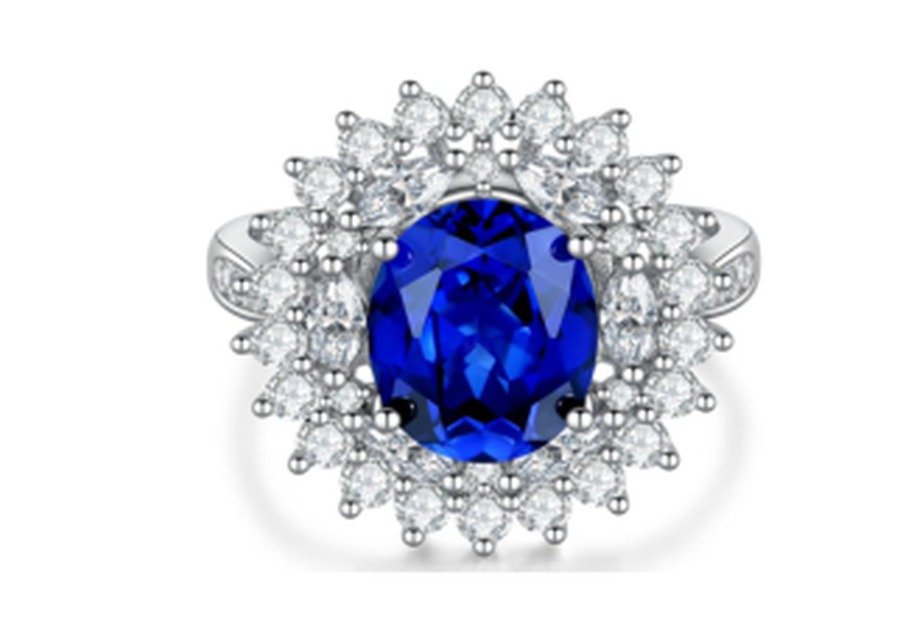 CJ128 Sapphire Blue Gemstone Engagement Ring – CJ128 - Image 1