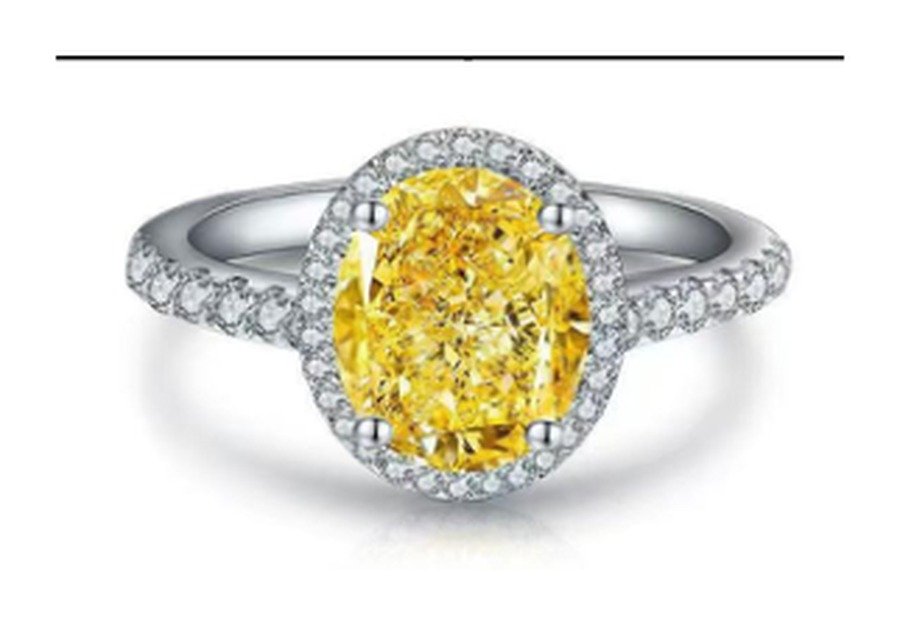 CJ148 Champagne Yellow Gemstone Engagement Ring – CJ148 - Image 1