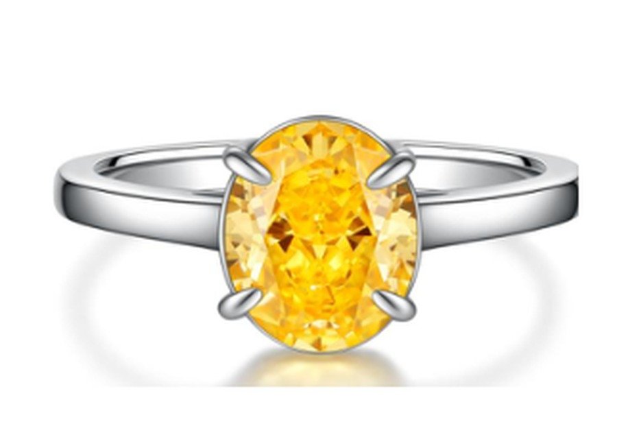 Champagne Yellow Floral-Inspired Ring – CJ163