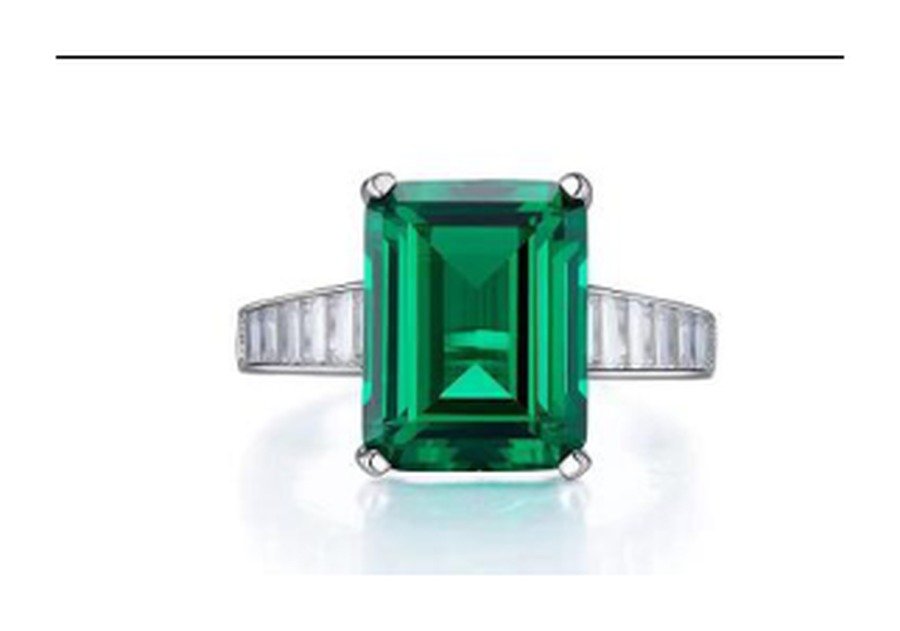 CJ171 Emerald Green Gemstone Engagement Ring – CJ171 - Image 1