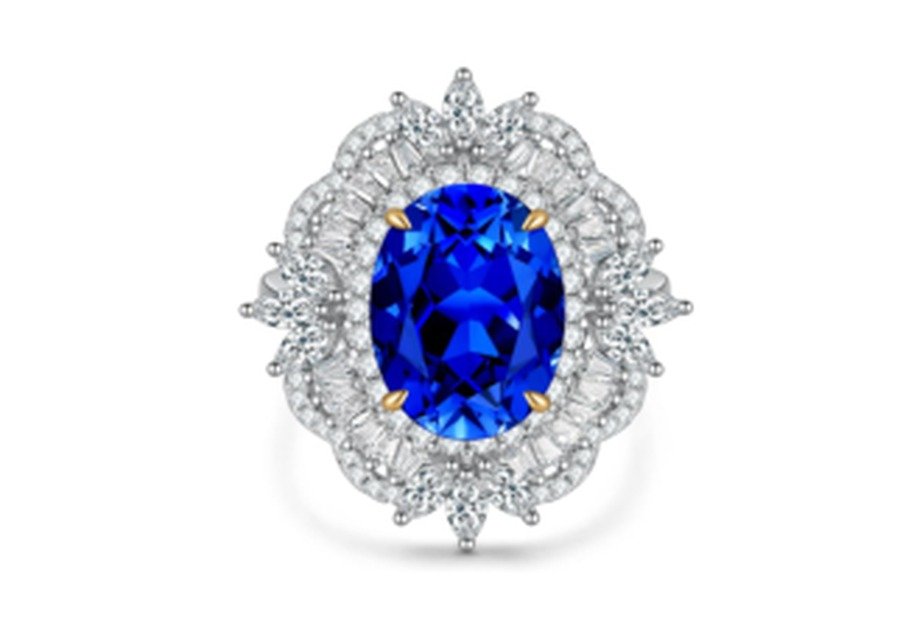 CJ200 Sapphire Blue Gemstone Engagement Ring – CJ200 - Image 1