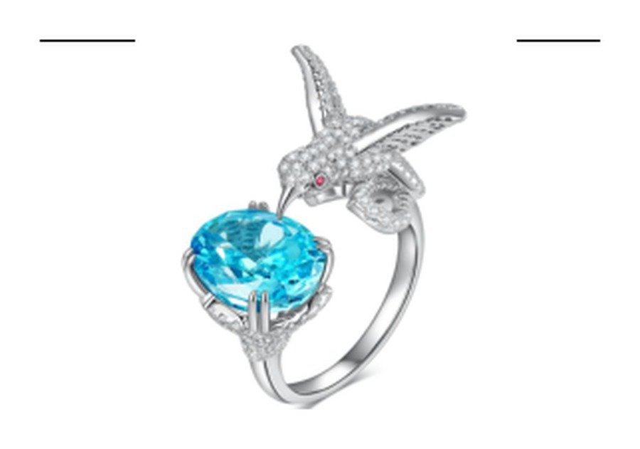 Sapphire Blue Adjustable Stackable Ring – CJ236