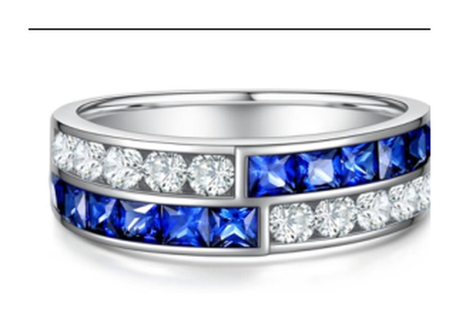 Sapphire Blue Delicate Wedding Ring – CJ238