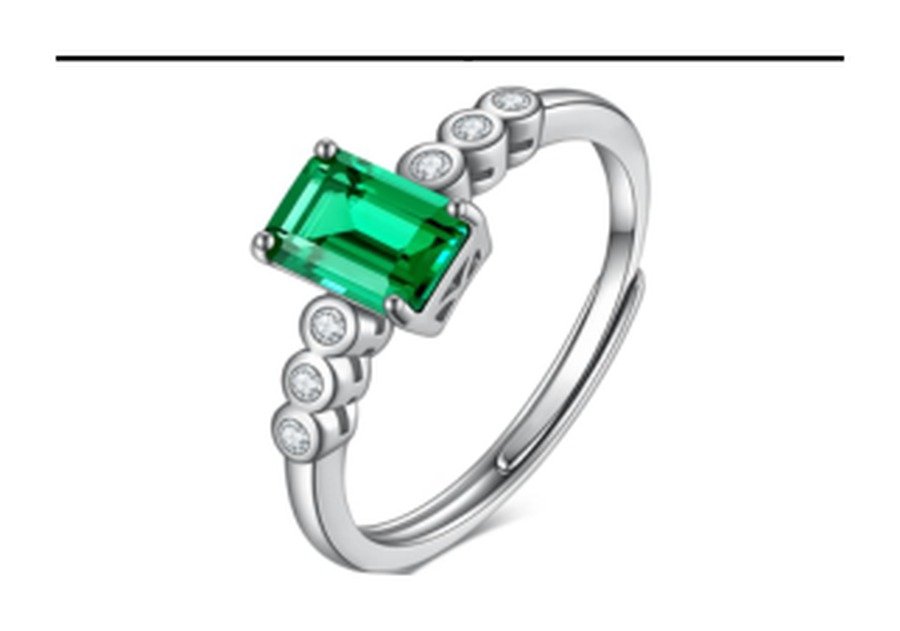 Emerald Green Adjustable Stackable Ring – CJ245