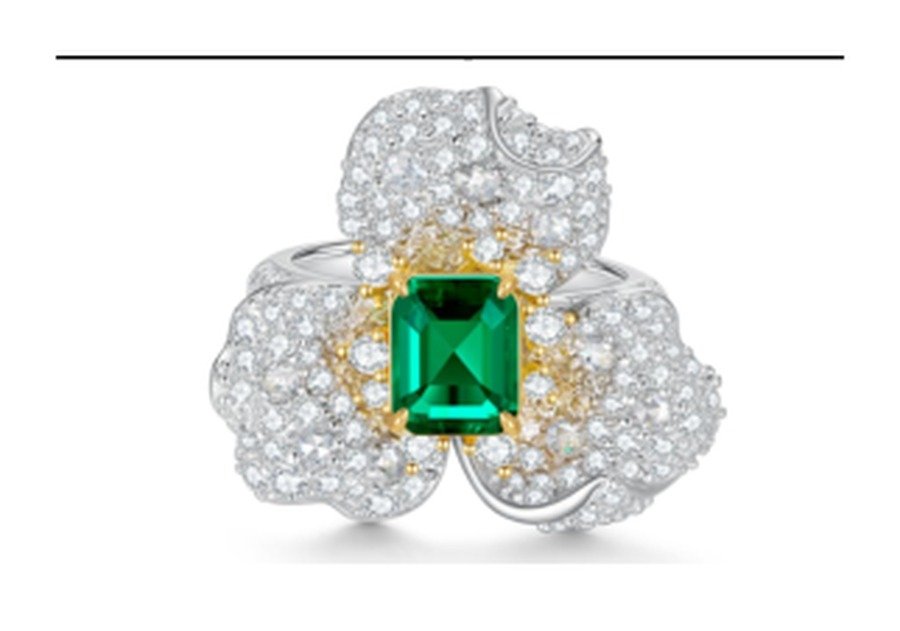 Emerald Green Gemstone Engagement Ring – CJ256