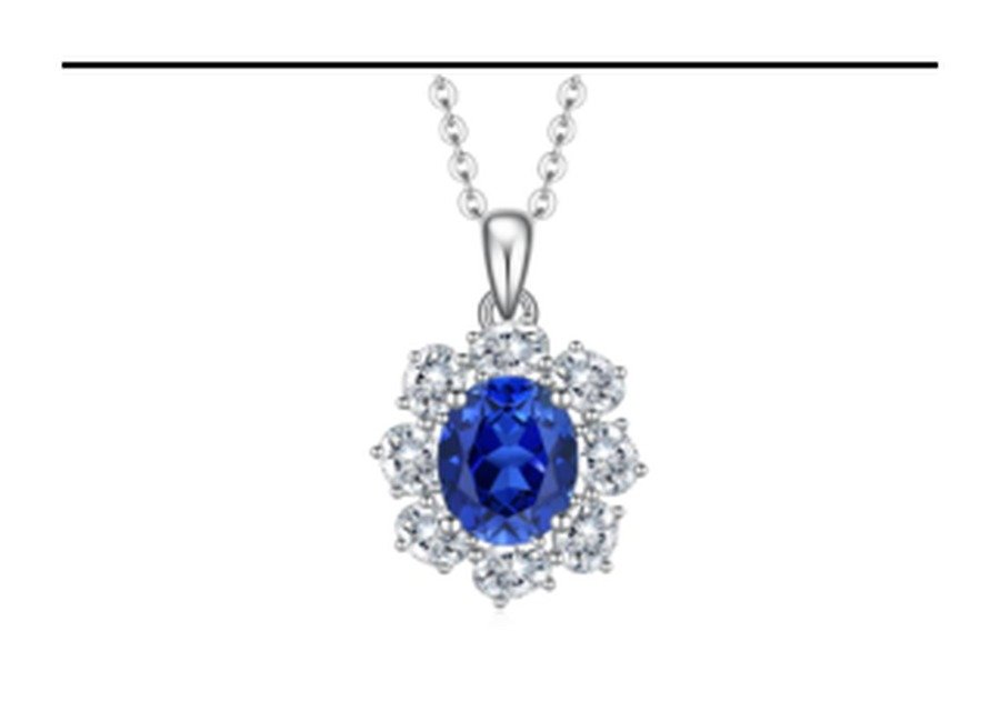 CP003 Sapphire Blue Pendant Necklace – CP003 - Image 1