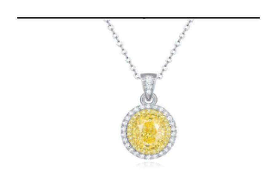Champagne Yellow Floral Pendant Necklace – CP011