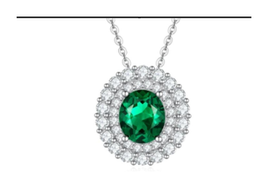 CP015 Emerald Green Pendant Necklace – CP015 - Image 1