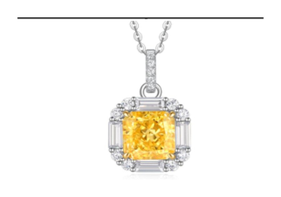 Champagne Yellow Floral Pendant Necklace – CP016