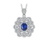 Sapphire Blue Pendant Necklace – CP030