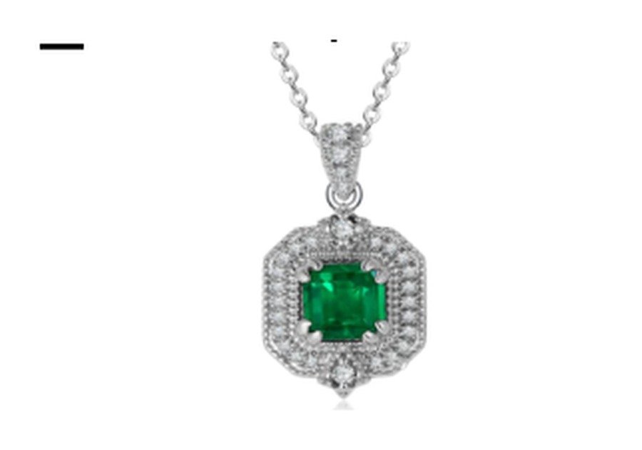 CP031 Emerald Green Pendant Necklace – CP031 - Image 1