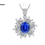 Sapphire Blue Pendant Necklace – CP034