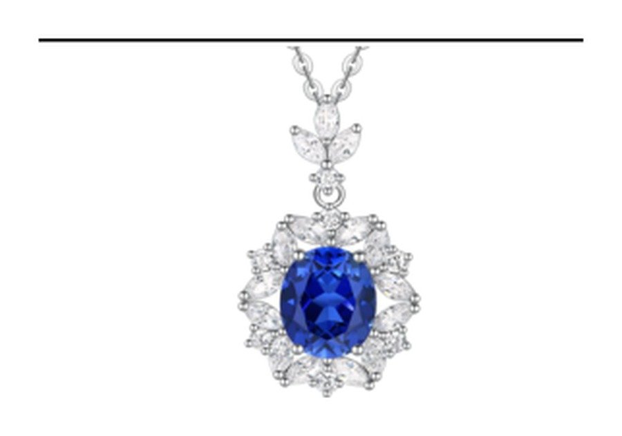 CP047 Sapphire Blue Pendant Necklace – CP047 - Image 1