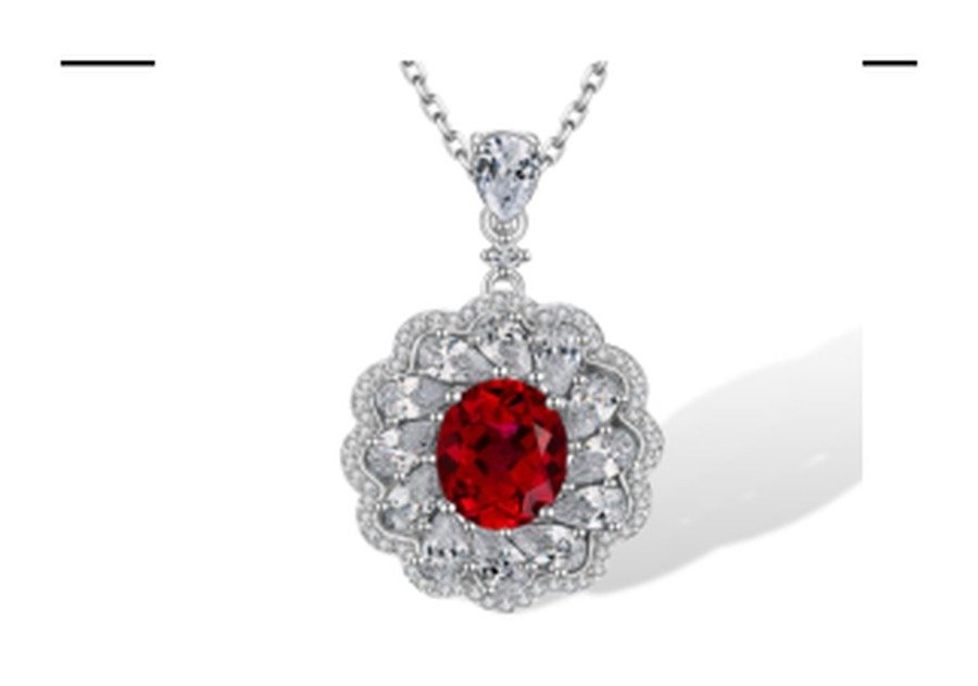 CP049 Ruby Red Pendant Necklace – CP049 - Image 1
