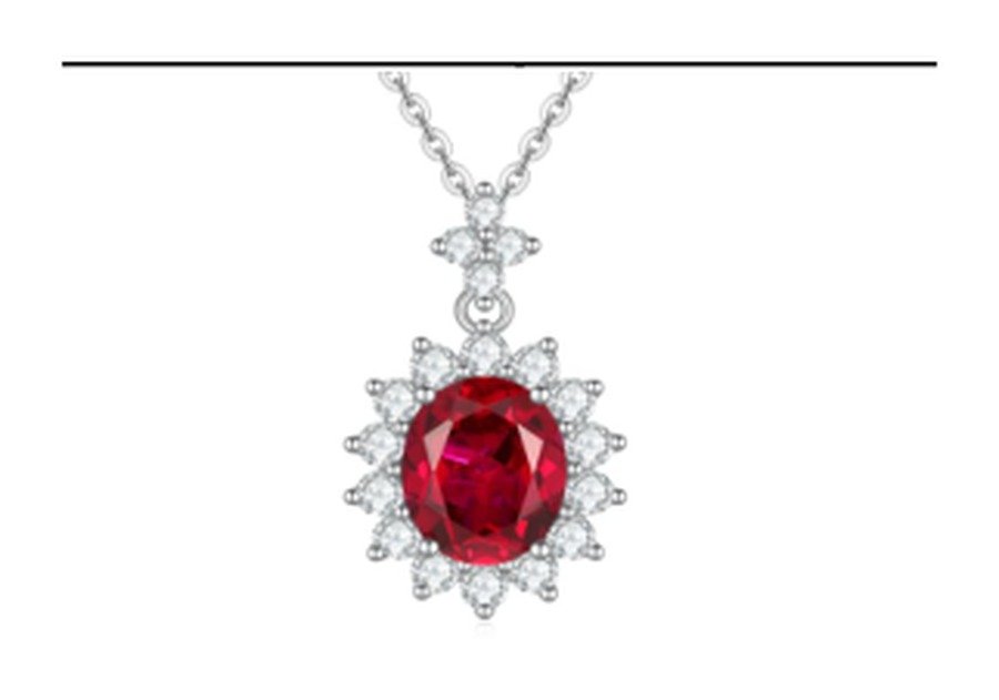CP055 Ruby Red Pendant Necklace – CP055 - Image 1