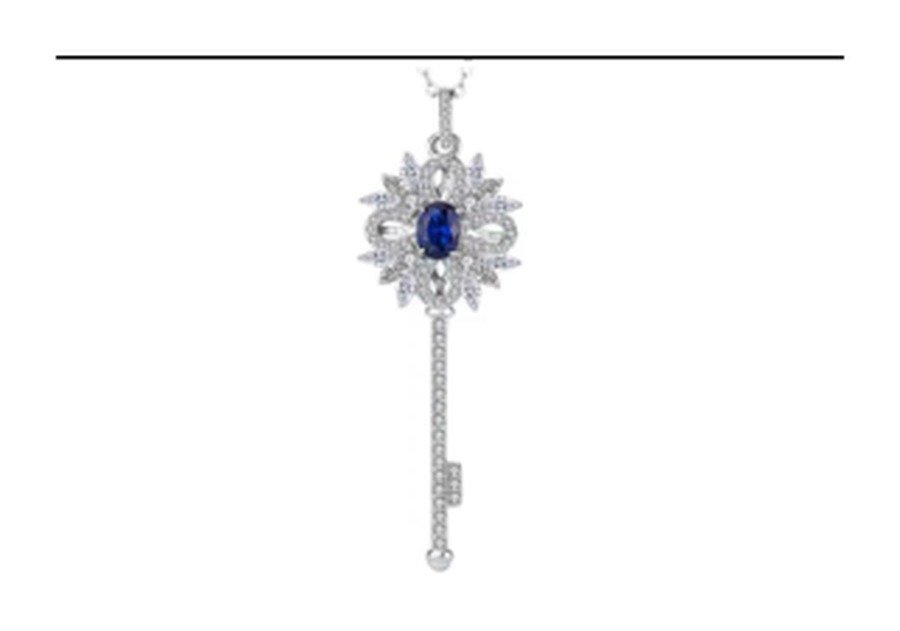 CP060 Sapphire Blue Pendant Necklace – CP060 - Image 1