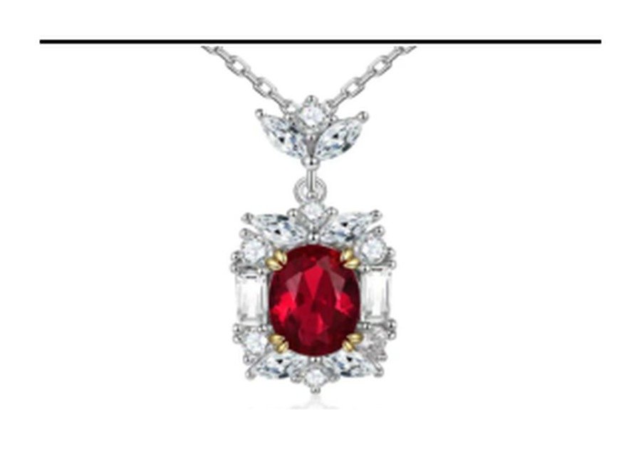 CP064 Ruby Red Pendant Necklace – CP064 - Image 1