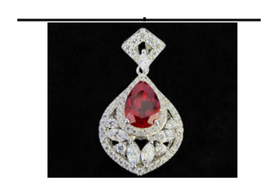 CP073 Ruby Red Pendant Necklace – CP073 - Image 1