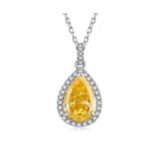 Champagne Yellow Floral Pendant Necklace – CP084