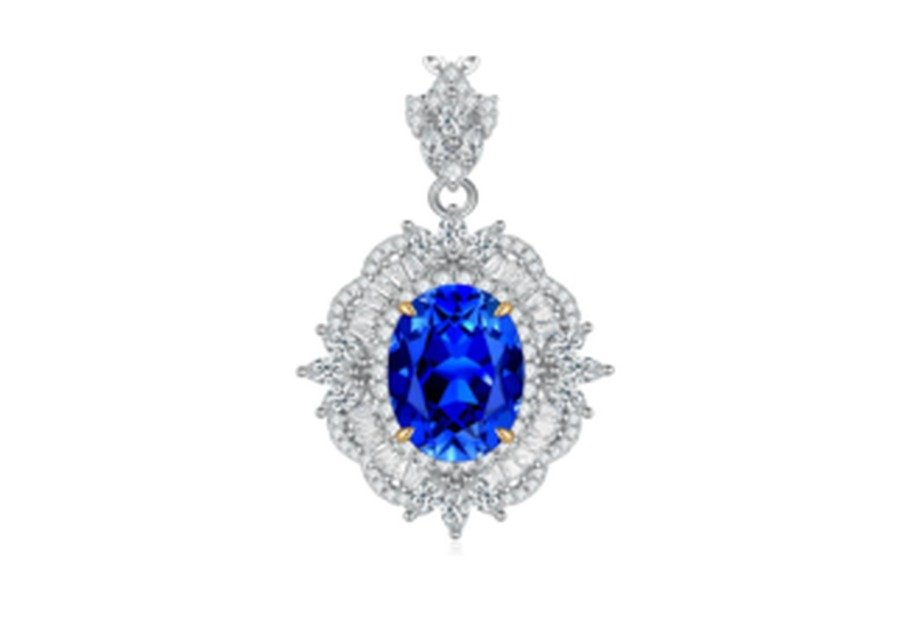 CP085 Sapphire Blue Pendant Necklace – CP085 - Image 1