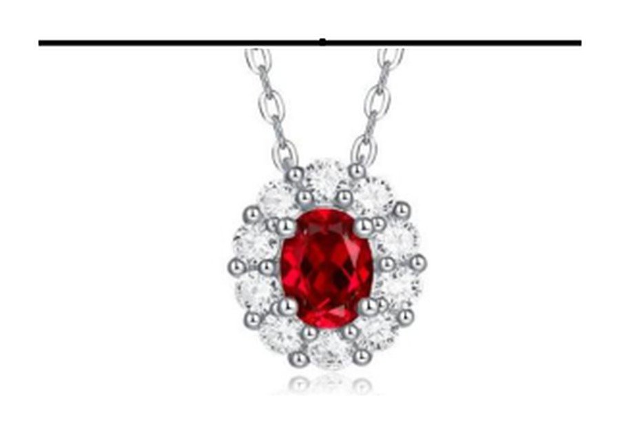 Ruby Red Romantic Pendant Necklace – CP093