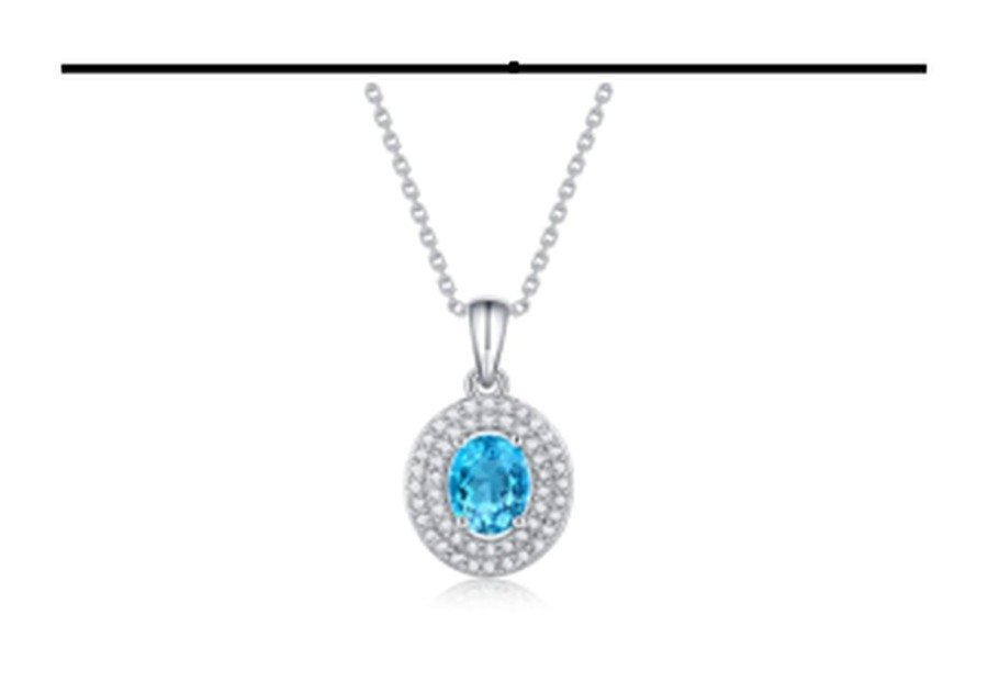 CP095 Sapphire Blue Pendant Necklace – CP095 - Image 1