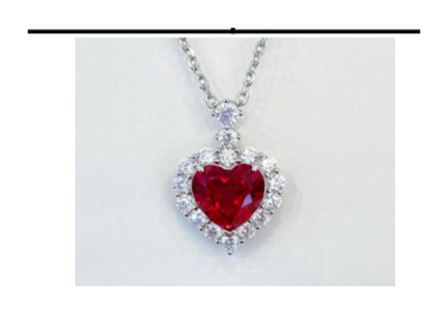 CP098 Ruby Red Pendant Necklace – CP098 - Image 1