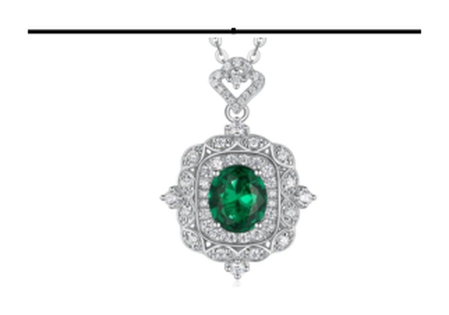 CP099 Emerald Green Pendant Necklace – CP099 - Image 1